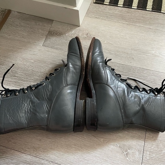 Vintage Justin Fringe Kilte Roper Boots Genuine Leather Cowboy Western Grey Mens - Picture 6 of 12